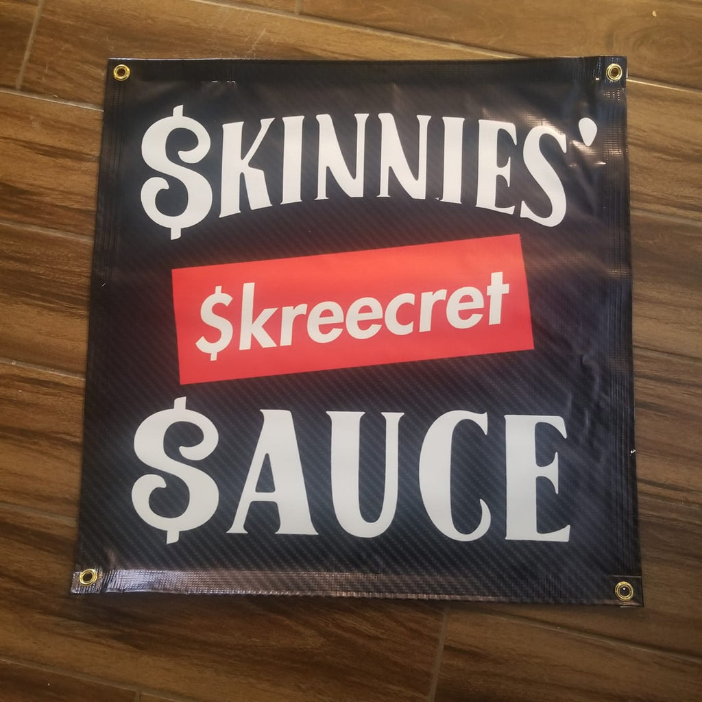 Skinnies Skreecret Sauce Simplified Logo Banner