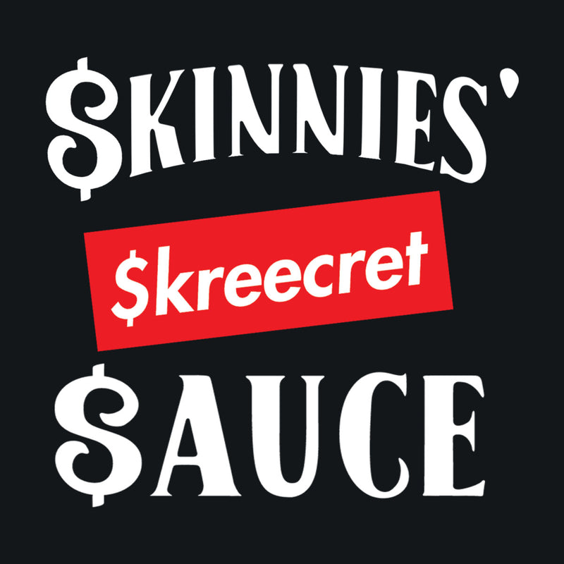 Skinnies Skreecret Sauce Simplified Logo Banner