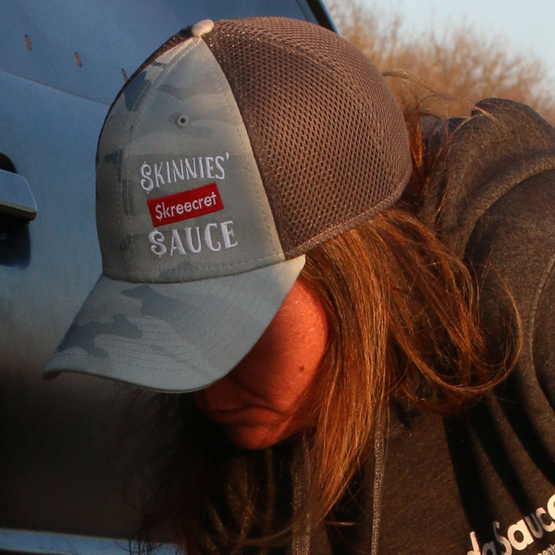 Camo Fitted Mesh Back Sauce Hat